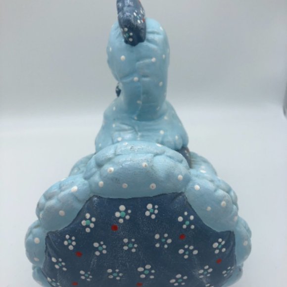 KIMPLE MOLD Chicken Hen VTG 80s OOAK Ceramic Quilted-Look Hand-Painted Hobbyist - Picture 5 of 9